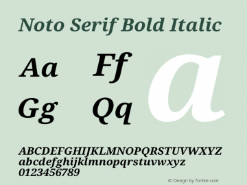 Noto Serif Bold Italic Version 2.004图片样张