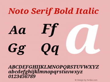 Noto Serif Bold Italic Version 2.004图片样张