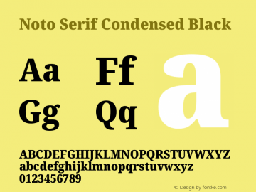 Noto Serif Condensed Black Version 2.004 Font Sample