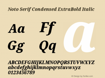 Noto Serif Condensed ExtraBold Italic Version 2.004; ttfautohint (v1.8.3) -l 8 -r 50 -G 200 -x 14 -D latn -f none -a qsq -X 