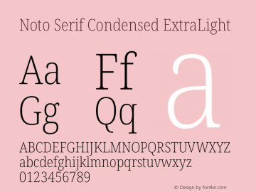 Noto Serif Condensed ExtraLight Version 2.004图片样张