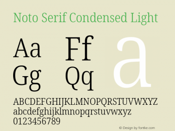Noto Serif Condensed Light Version 2.004; ttfautohint (v1.8.3) -l 8 -r 50 -G 200 -x 14 -D latn -f none -a qsq -X 