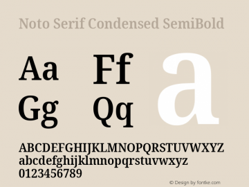Noto Serif Condensed SemiBold Version 2.004; ttfautohint (v1.8.3) -l 8 -r 50 -G 200 -x 14 -D latn -f none -a qsq -X 