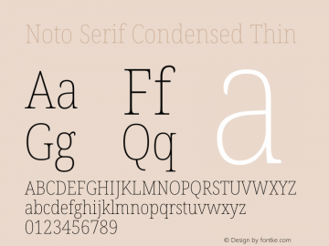 Noto Serif Condensed Thin Version 2.004图片样张