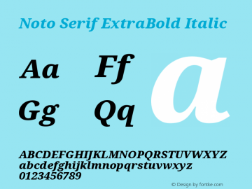 Noto Serif ExtraBold Italic Version 2.004图片样张