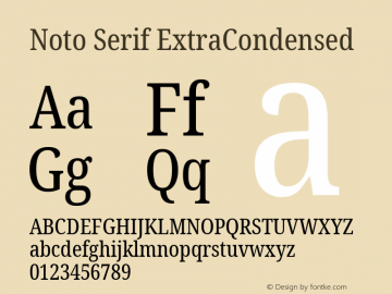 Noto Serif ExtraCondensed Version 2.004; ttfautohint (v1.8.3) -l 8 -r 50 -G 200 -x 14 -D latn -f none -a qsq -X 