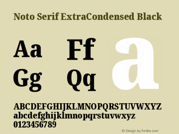 Noto Serif ExtraCondensed Black Version 2.004图片样张