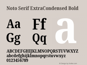 Noto Serif ExtraCondensed Bold Version 2.004 Font Sample
