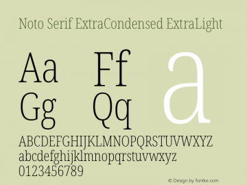 Noto Serif ExtraCondensed ExtraLight Version 2.004; ttfautohint (v1.8.3) -l 8 -r 50 -G 200 -x 14 -D latn -f none -a qsq -X 