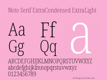 Noto Serif ExtraCondensed ExtraLight Version 2.004图片样张