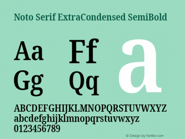 Noto Serif ExtraCondensed SemiBold Version 2.004; ttfautohint (v1.8.3) -l 8 -r 50 -G 200 -x 14 -D latn -f none -a qsq -X 