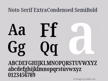 Noto Serif ExtraCondensed SemiBold Version 2.004图片样张