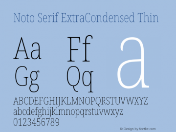 Noto Serif ExtraCondensed Thin Version 2.004图片样张