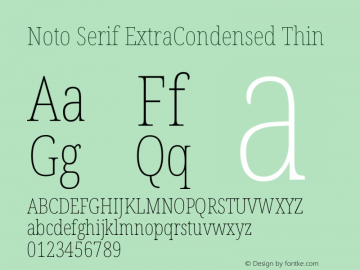 Noto Serif ExtraCondensed Thin Version 2.004图片样张