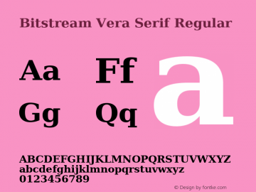 Bitstream Vera Serif Regular Release 1.10图片样张