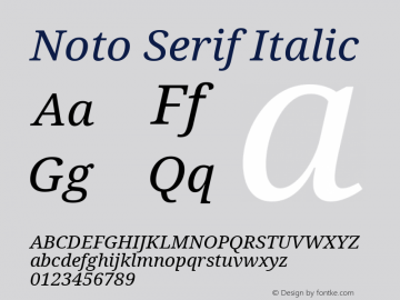 Noto Serif Italic Version 2.004图片样张