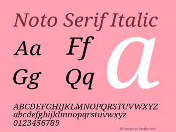 Noto Serif Italic Version 2.004图片样张