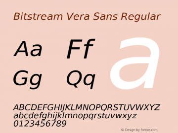 Bitstream Vera Sans Regular Release 1.10 Font Sample