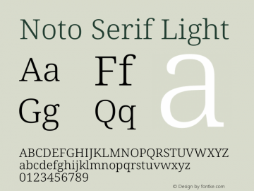 Noto Serif Light Version 2.004图片样张