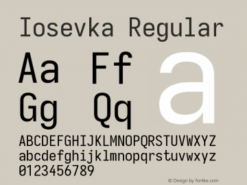Iosevka Version 5.0.8 Font Sample