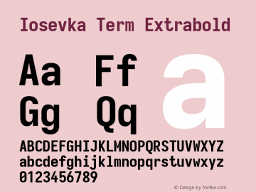 Iosevka Term Extrabold Version 5.0.8图片样张