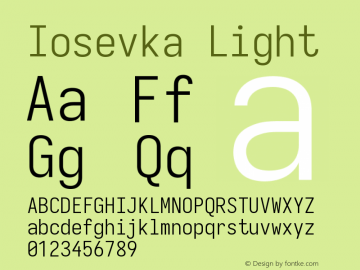 Iosevka Light Version 5.0.8图片样张