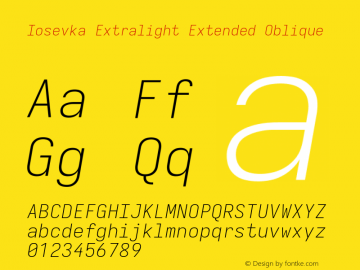 Iosevka Extralight Extended Oblique Version 5.0.8图片样张