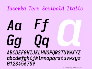 Iosevka Term Semibold Italic Version 5.0.8图片样张