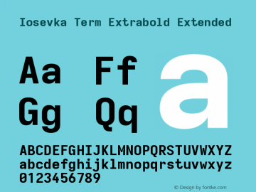 Iosevka Term Extrabold Extended Version 5.0.8图片样张