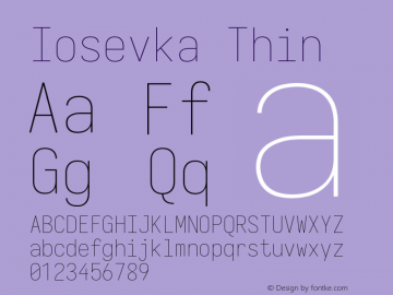 Iosevka Thin Version 5.0.8 Font Sample