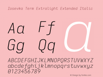 Iosevka Term Extralight Extended Italic Version 5.0.8图片样张