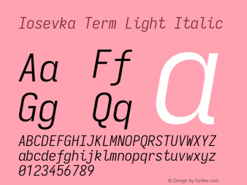 Iosevka Term Light Italic Version 5.0.8图片样张