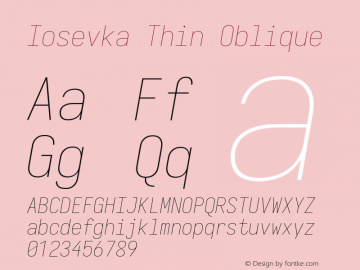 Iosevka Thin Oblique Version 5.0.8图片样张
