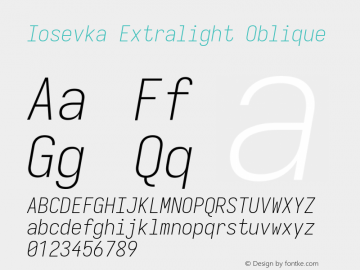 Iosevka Extralight Oblique Version 5.0.8图片样张