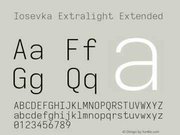 Iosevka Extralight Extended Version 5.0.8图片样张