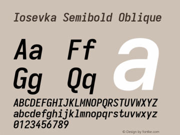 Iosevka Semibold Oblique Version 5.0.8图片样张