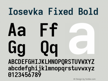 Iosevka Fixed Bold Version 5.0.8 Font Sample