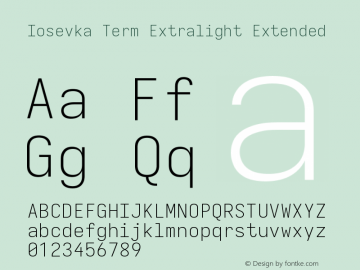 Iosevka Term Extralight Extended Version 5.0.8图片样张