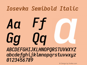 Iosevka Semibold Italic Version 5.0.8图片样张