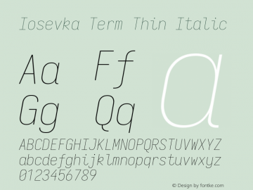 Iosevka Term Thin Italic Version 5.0.8图片样张