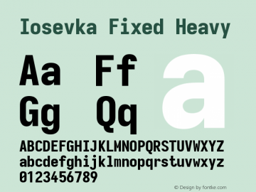 Iosevka Fixed Heavy Version 5.0.8 Font Sample