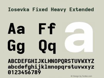 Iosevka Fixed Heavy Extended Version 5.0.8 Font Sample