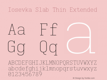 Iosevka Slab Thin Extended Version 5.0.8图片样张