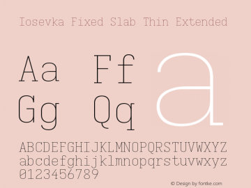 Iosevka Fixed Slab Thin Extended Version 5.0.8图片样张