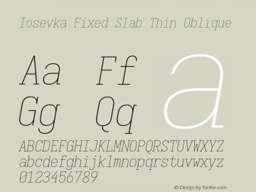 Iosevka Fixed Slab Thin Oblique Version 5.0.8图片样张