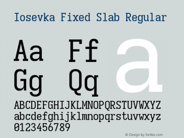 Iosevka Fixed Slab Version 5.0.8图片样张