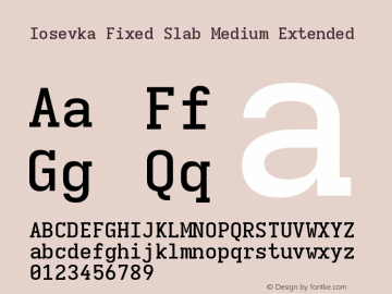 Iosevka Fixed Slab Medium Extended Version 5.0.8图片样张