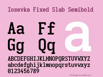 Iosevka Fixed Slab Semibold Version 5.0.8图片样张