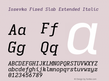 Iosevka Fixed Slab Extended Italic Version 5.0.8图片样张