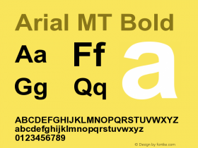 Arial MT Bold Version 001.003 Font Sample